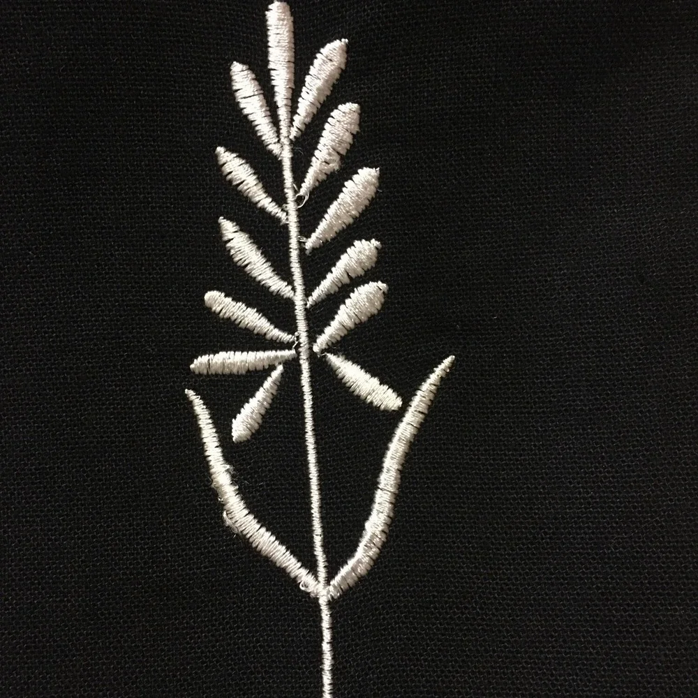 Embroidered 4 Black and White Cloth Color Block Placemats 19 inches  X 13 inches